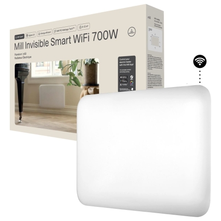 Mill Invisible Smart WiFi Heater | PA700WIFI4 | Panel Heater | 700 W | Suitable for rooms up to 9-12 m² | White | IPX4