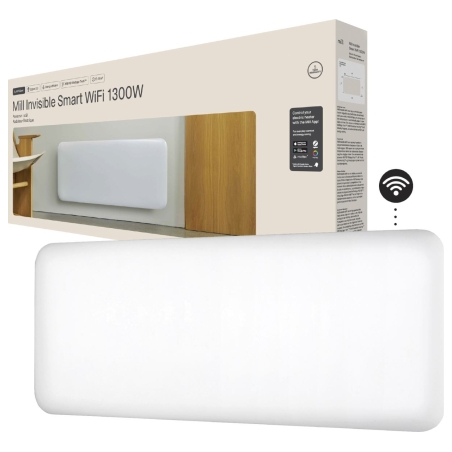 Mill Invisible Smart WiFi Heater | PA1300WIFI4 | Panel Heater | 1300 W | Suitable for rooms up to 15-19 m² | White | IPX4