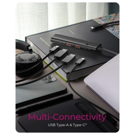 Raidsonic | 4-Port USB 3.2 Gen 2 Hub with Power Delivery | IB-HUB1437-CPD