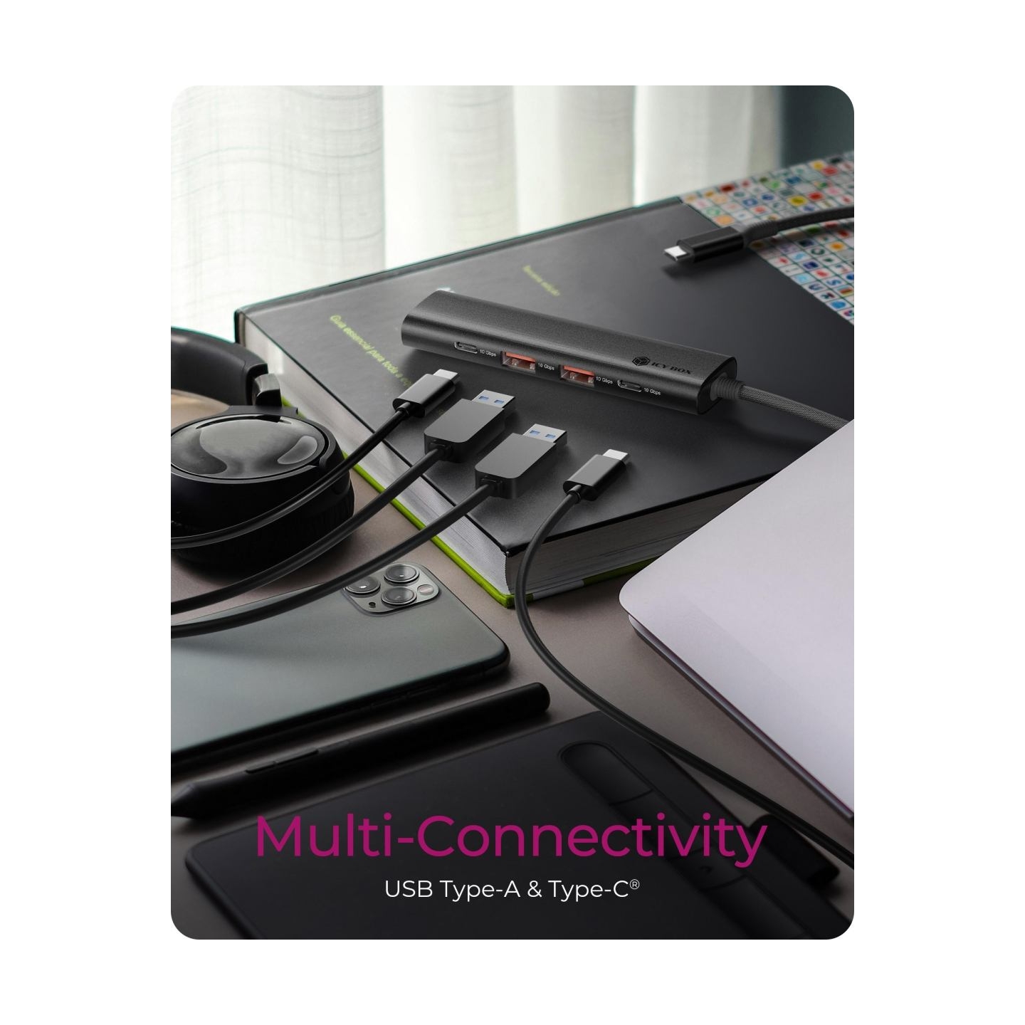 Raidsonic | 4-Port USB 3.2 Gen 2 Hub with Power Delivery | IB-HUB1437-CPD