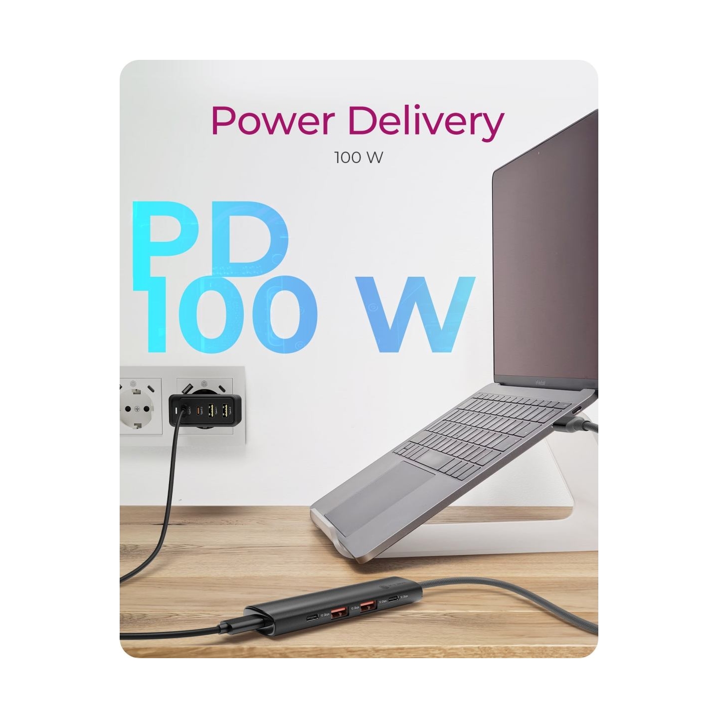 Raidsonic | 4-Port USB 3.2 Gen 2 Hub with Power Delivery | IB-HUB1437-CPD