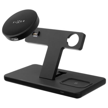 Fixed | MagPowerstation 3-in-1 wireless charging stand with MagSafe mount support | FIXMPOS-BK | Black
