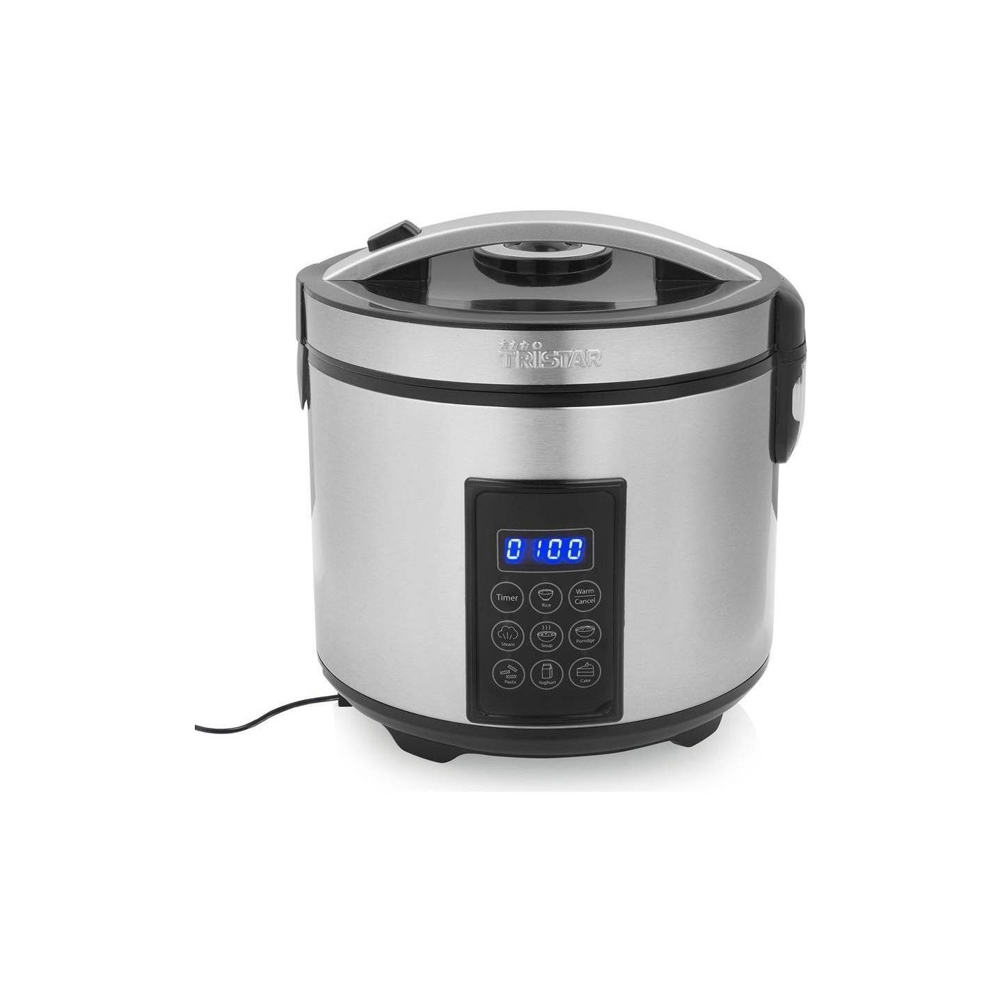 Tristar Digital Rice and Steam Cooker | RK-6138 | 900 W | 2.2 L | Number of programs 7 | Grey