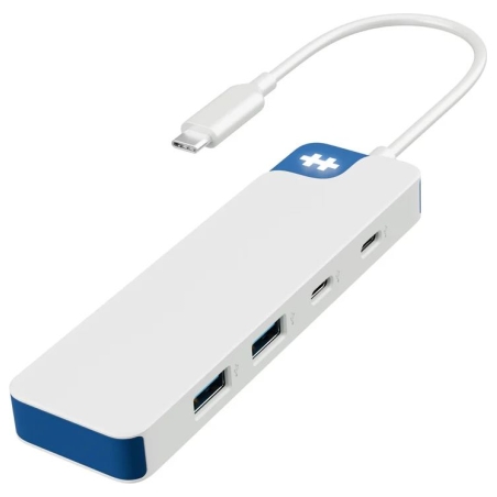 Hyper HyperDrive Flex 4 Port USB-C Combo Hub, White/Blue | HD5200BUGL