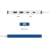 Hyper HyperDrive Flex 4 Port USB-C Combo Hub, White/Blue | HD5200BUGL
