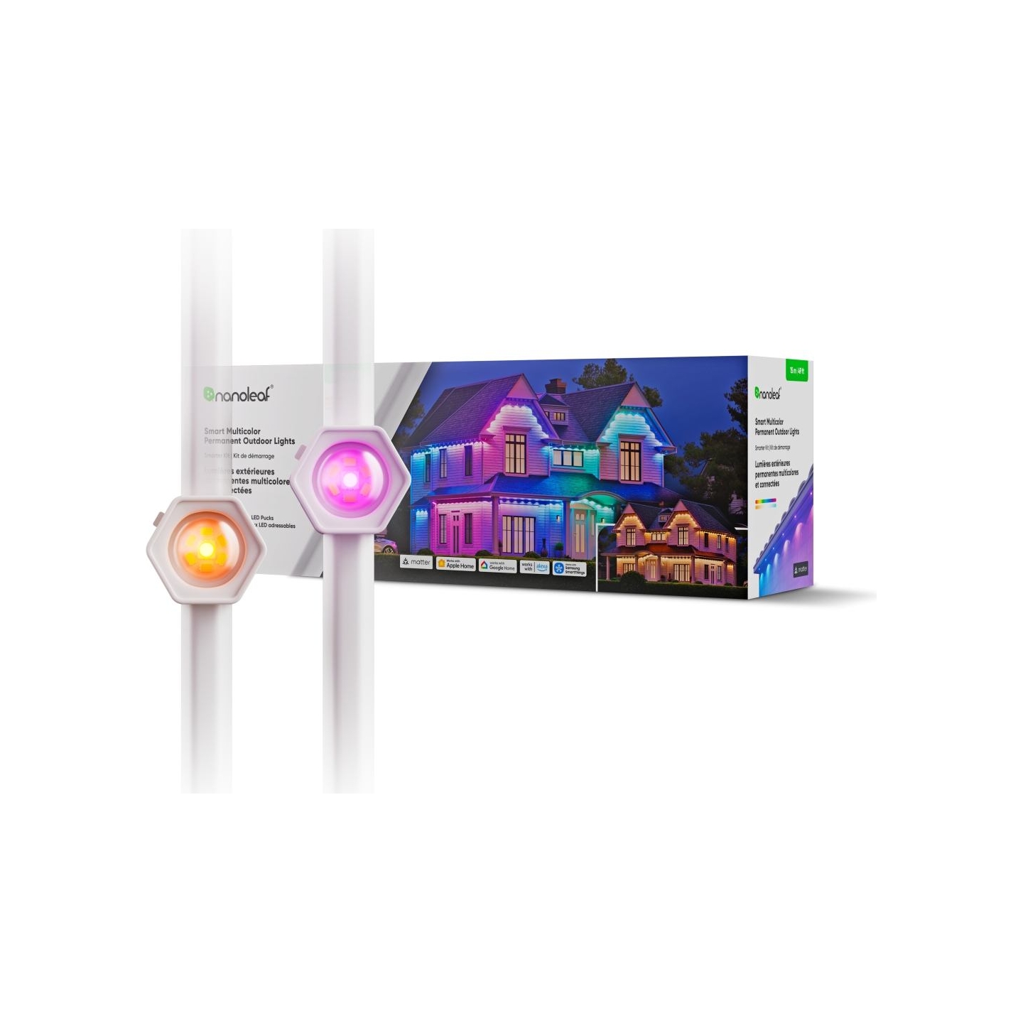 Nanoleaf Smart Multicolor Permanent Outdoor Lights Smarter Kit, 15m | 16+ Million Colours