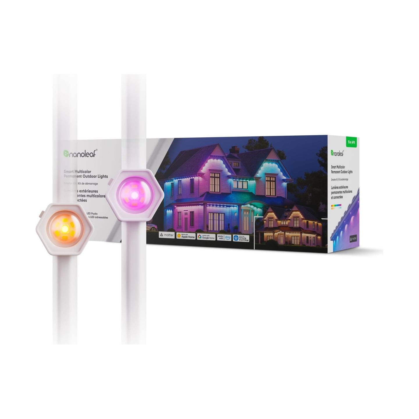 Nanoleaf Smart Multicolor Permanent Outdoor Lights Smarter Kit, 15m | 16+ Million Colours