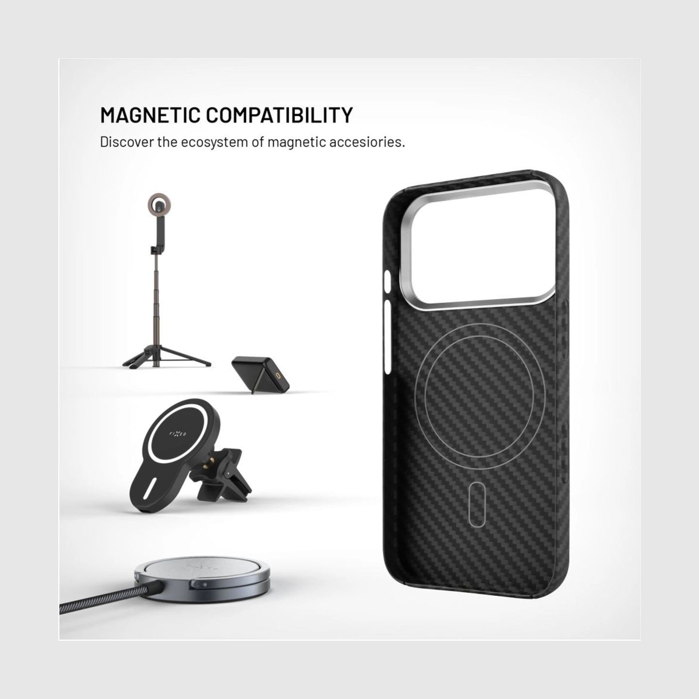 Fixed MagVelar | Back cover | Apple | iPhone 17 Pro | Aramid | Black | MagSafe Support