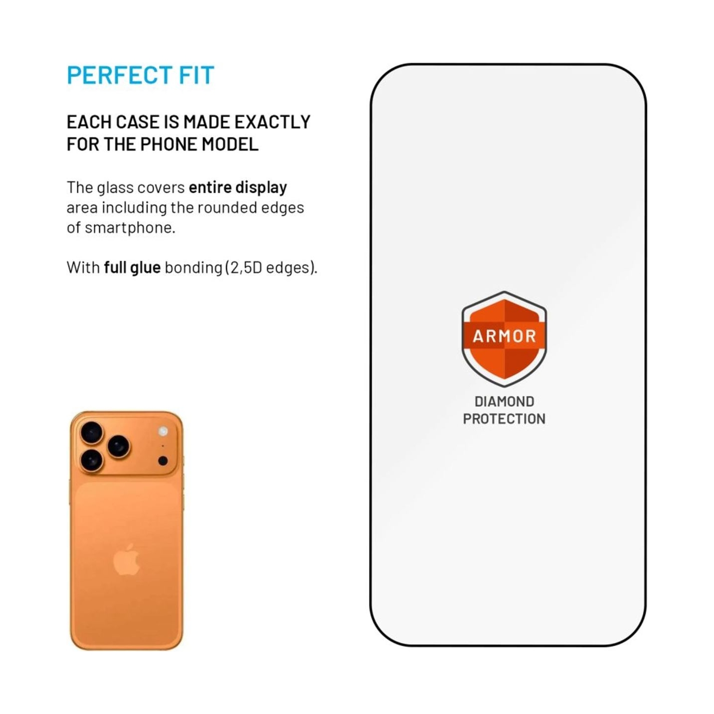 Fixed Screen protector | Apple | iPhone 17 Pro Max | Tempered glass | Black | Armor with Anti-dust applicator and AR layer