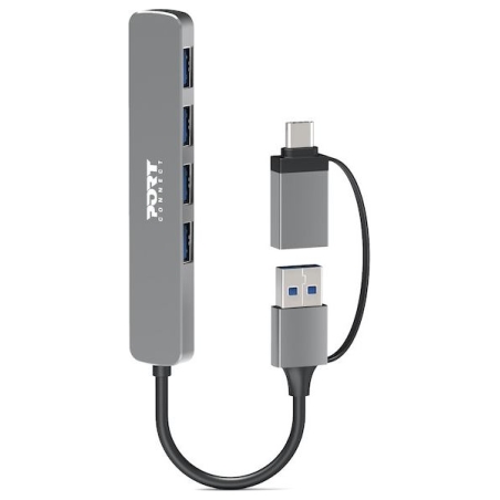 Port Connect | Hub USB-C/USB-A vers 4 ports USB-A 3.0 5Gbps
