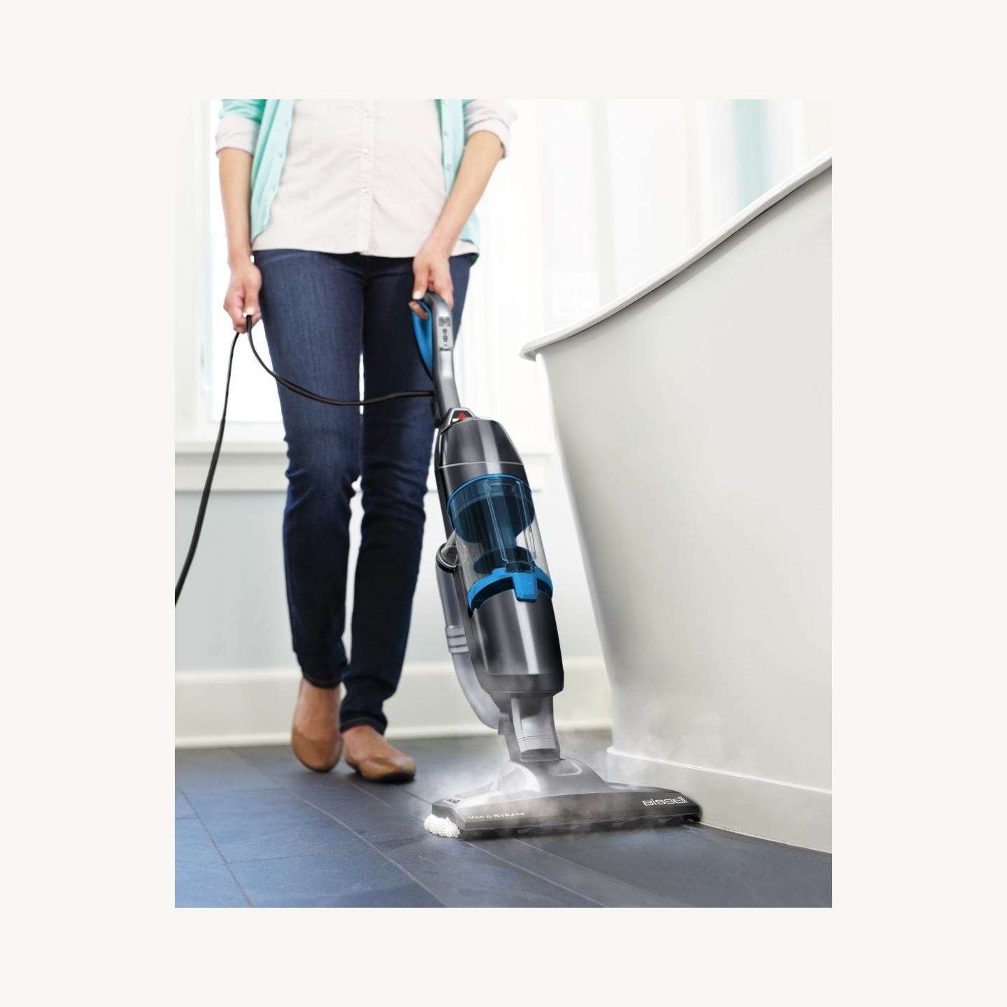 Bissell All-in-one Vacuum and Steam Mop | Vac & Steam | Power 1600 W | Water tank capacity 0.4 L | Titanium/Bossanova Blue