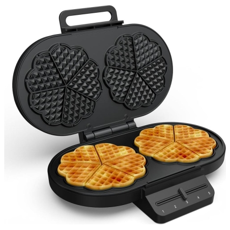 Princess Waffle Maker | 132384 | 1200 W | Number of pastry 10 | Heart shaped | Black