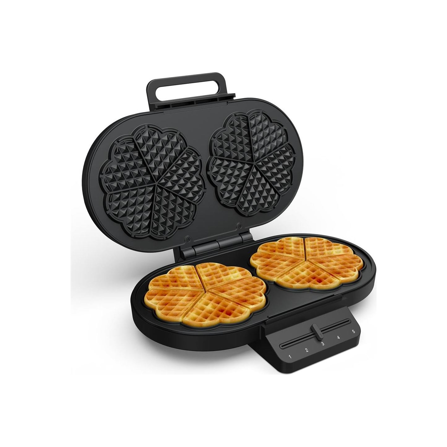 Princess Waffle Maker | 132384 | 1200 W | Number of pastry 10 | Heart shaped | Black