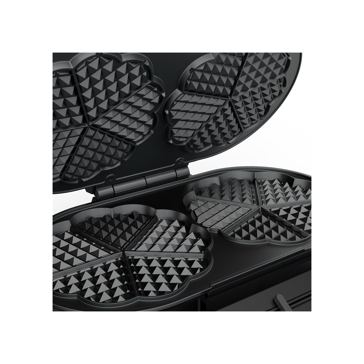 Princess Waffle Maker | 132384 | 1200 W | Number of pastry 10 | Heart shaped | Black