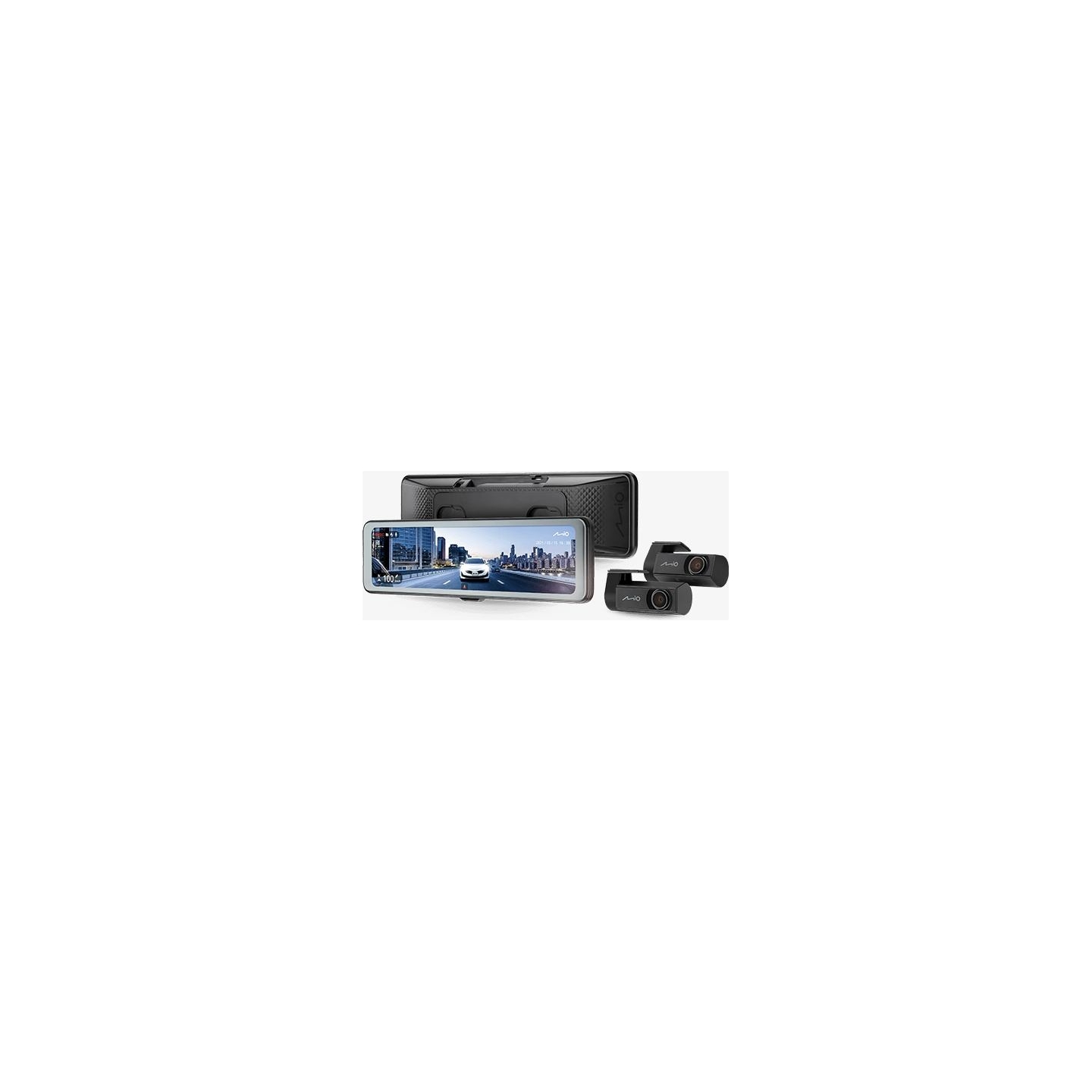 MIO MiVue R860WD, Dash Cam | GPS | Wi-Fi | Front and rear cams synchronized for recording with an unobstructed view; 11.26" IPS 