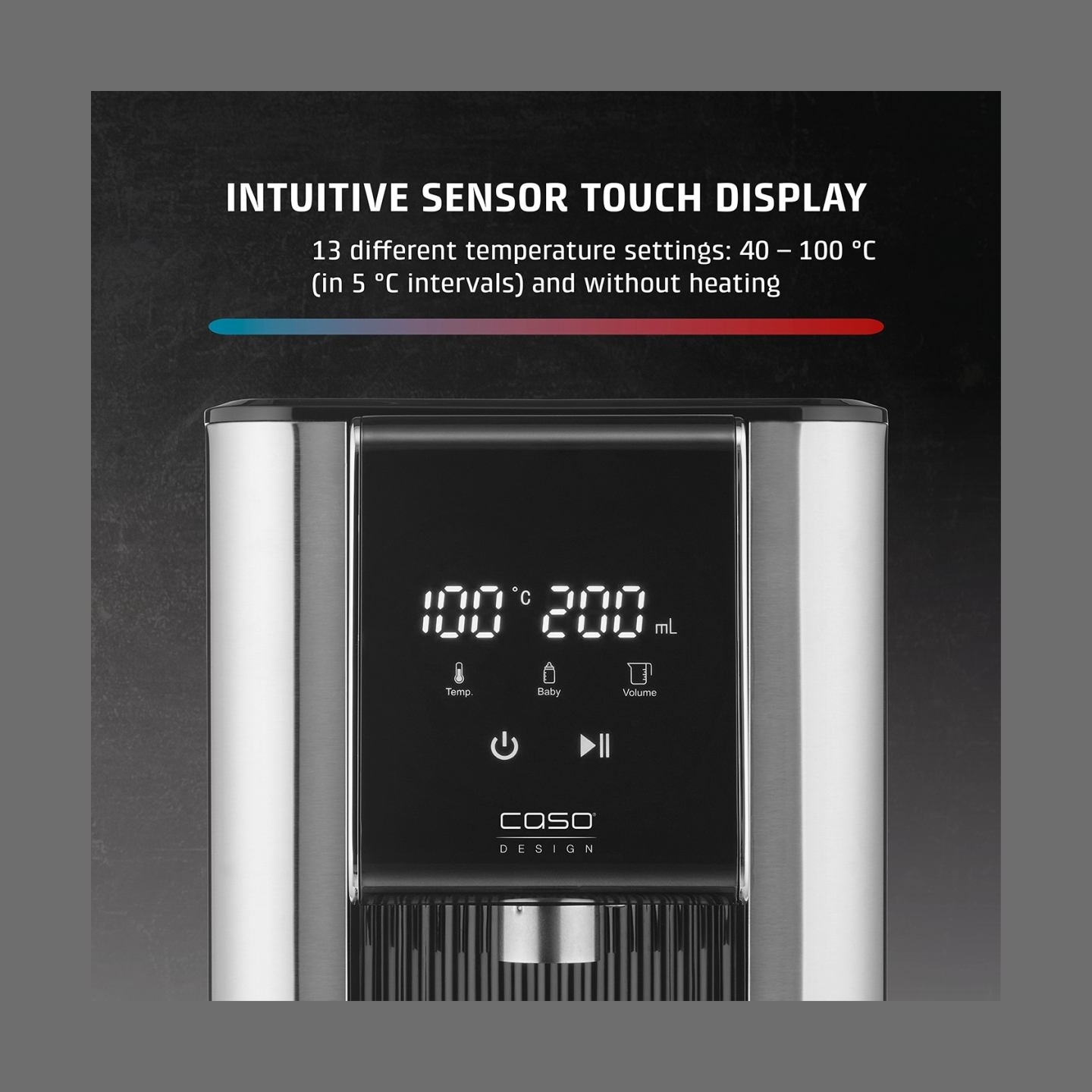 Caso Turbo hot water dispenser | HW 620 | Water Dispenser | 2600 W | 2.5 L | Plastic/Stainless Steel | Black/Stainless Steel