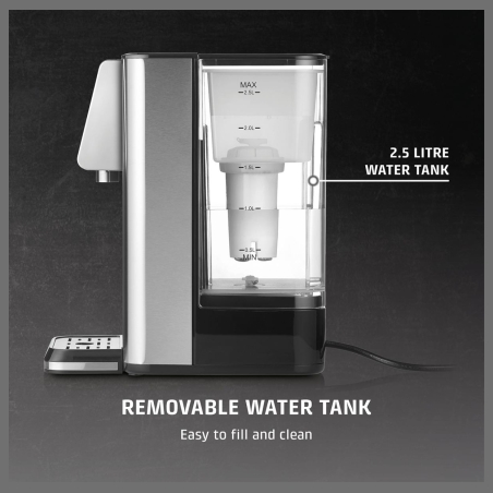 Caso Turbo hot water dispenser | HW 630 | Water Dispenser | 2600 W | 2.5 L | Plastic/Stainless Steel | Black/Stainless Steel