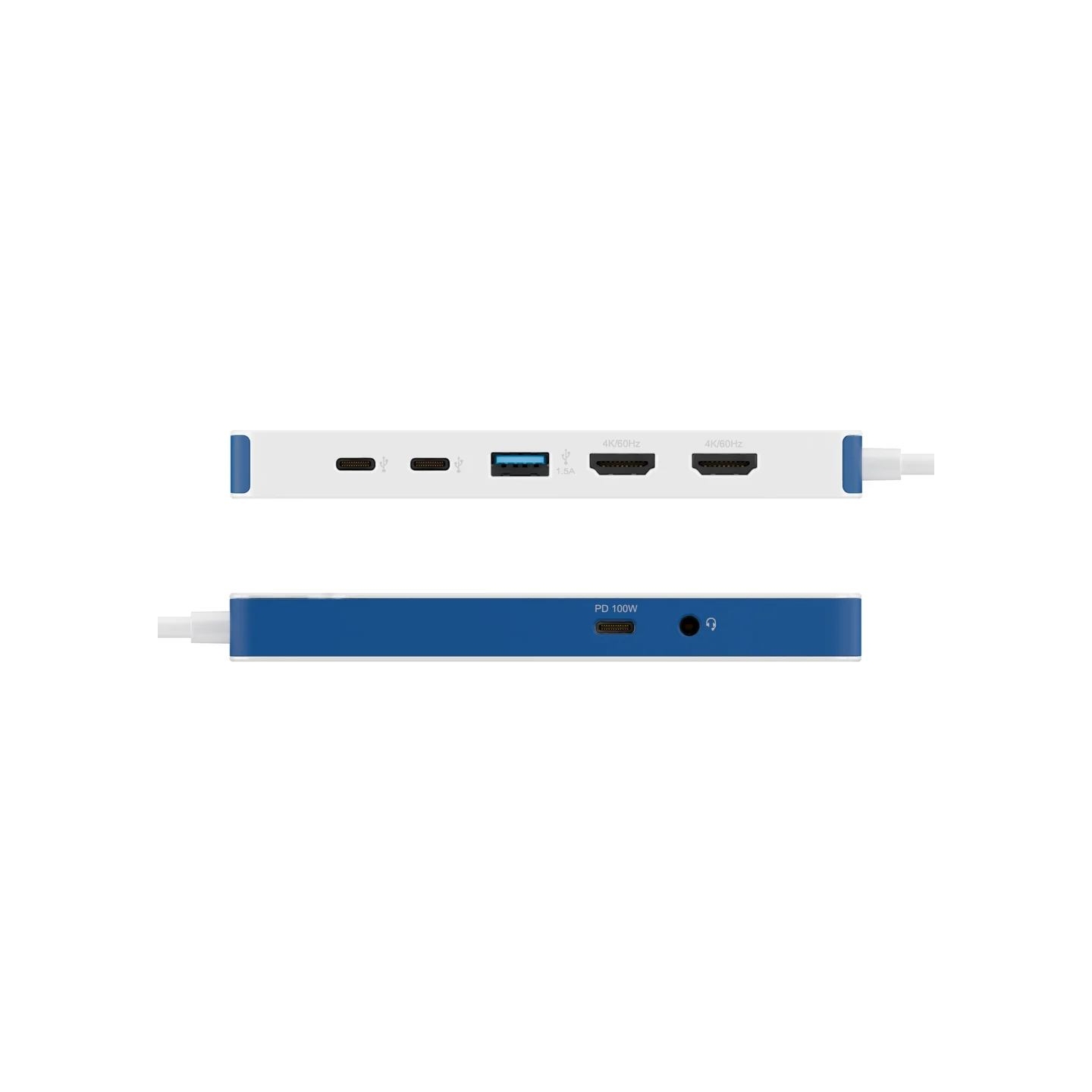 Hyper HyperDrive Flex 9 Port Dual 4K HDMI Dock, White/Blue | HD4103BUGL | HDMI ports quantity 2