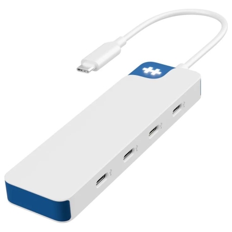 Hyper HyperDrive Flex 4 Port USB-C Hub, White/Blue | HD5201BUGL