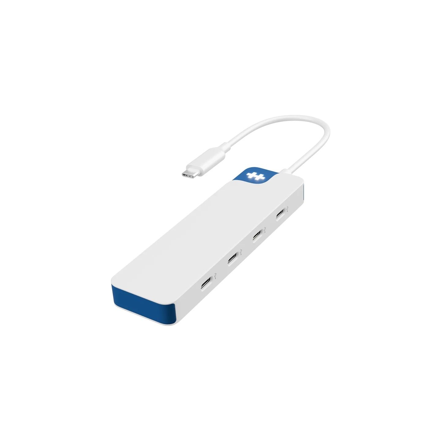 Hyper HyperDrive Flex 4 Port USB-C Hub, White/Blue | HD5201BUGL