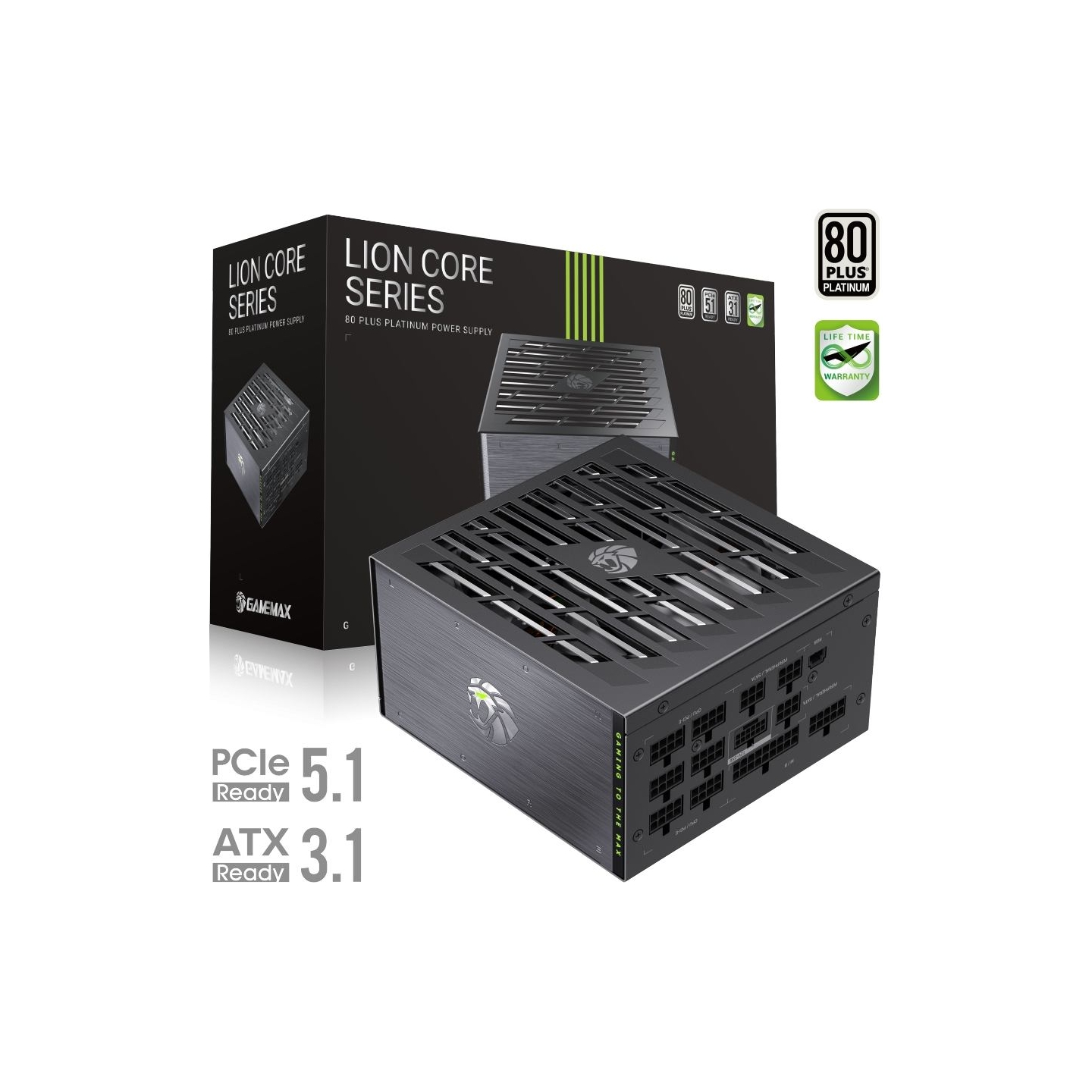 Gamemax PSU | LION CORE 1200P | 1200 W | Platinum | Full Modular