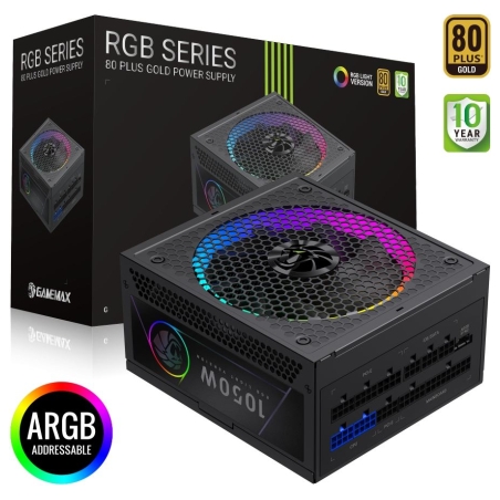 Gamemax PSU | RGB 1050G | 1050 W | Gold | Full Modular