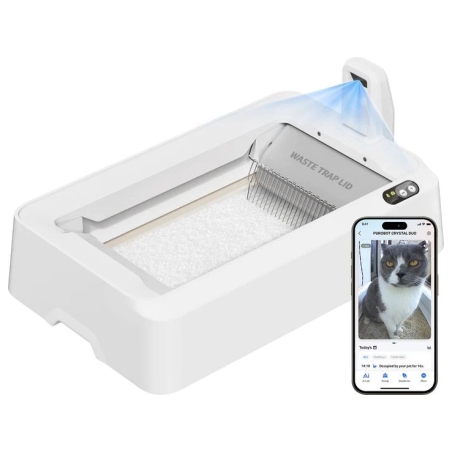 Petkit Purobot Crystal Duo with Camera Self-Cleaning Cat Litter Box | White