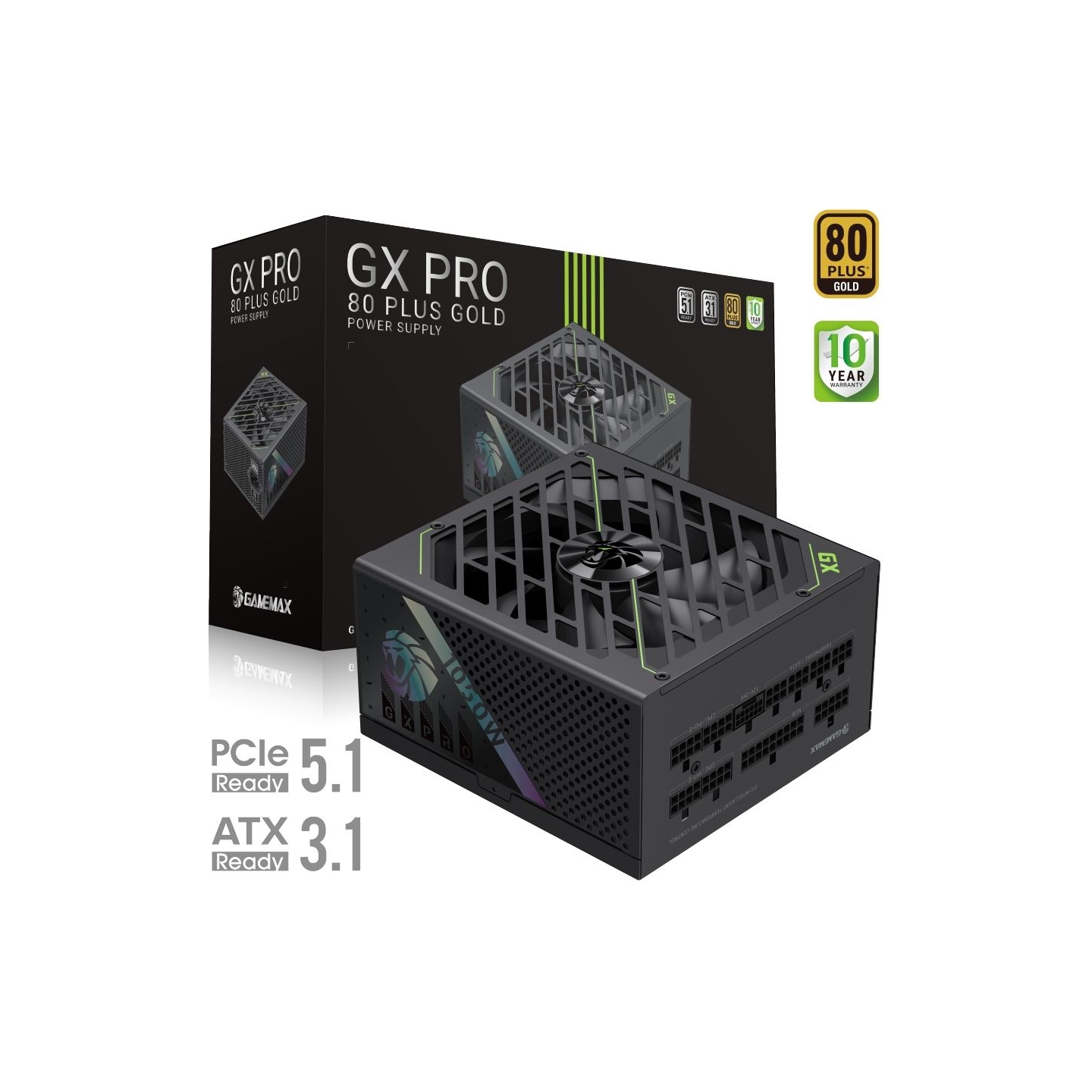 Gamemax PSU | GX PRO 1050G | 1050 W | Gold | Full Modular