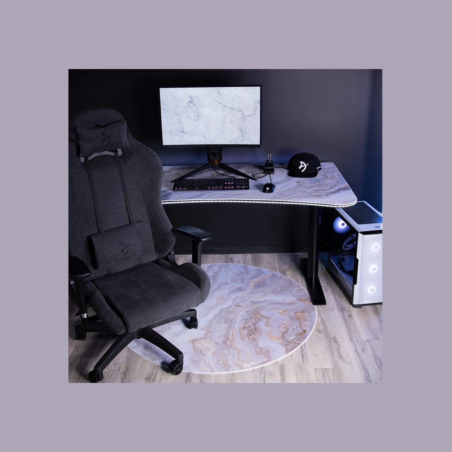 Arozzi Zona Round Floor Pad | White Marble