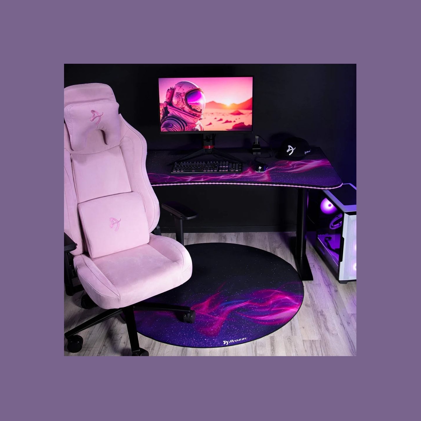 Arozzi Zona Round Floor Pad | Purple Galaxy