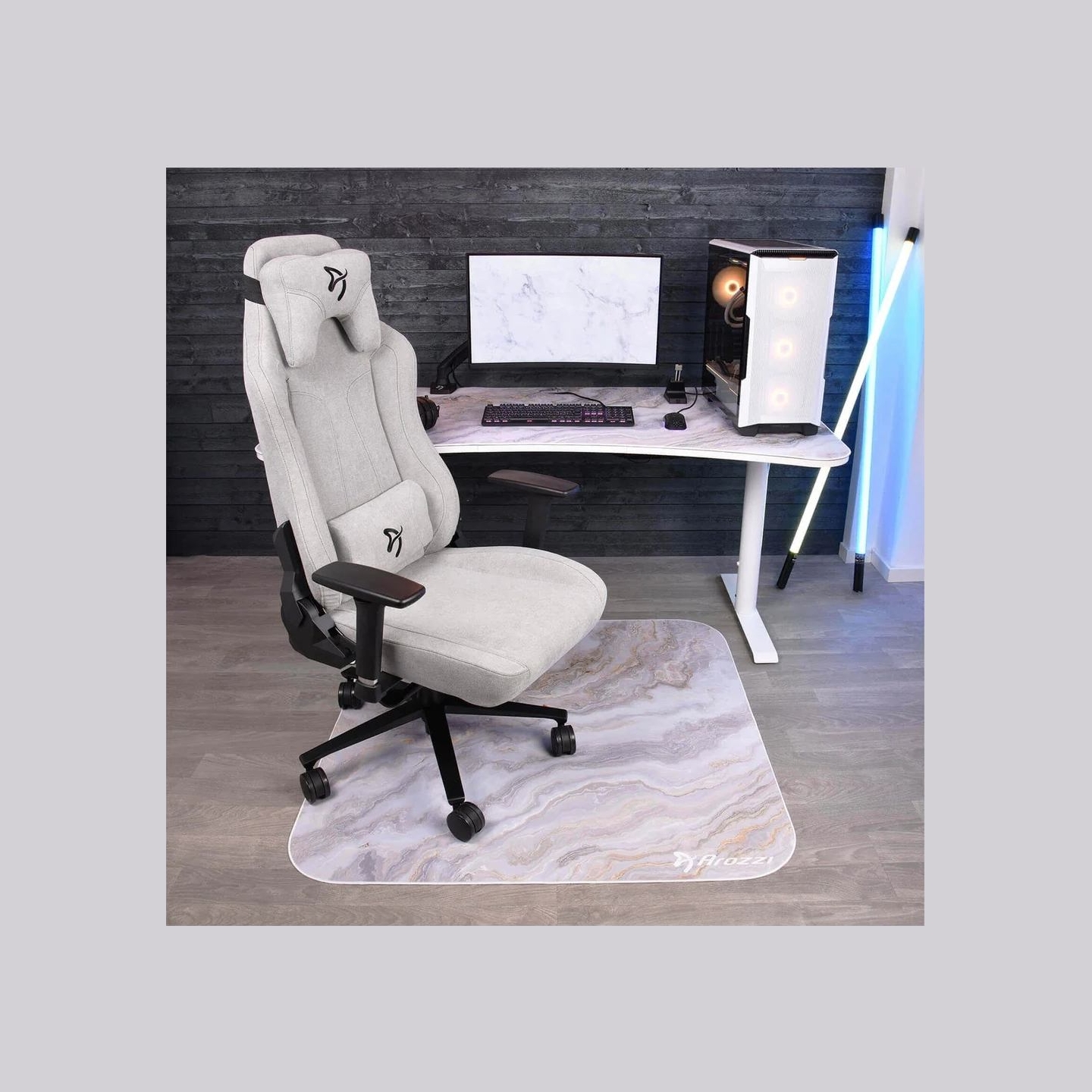 Arozzi Zona Square Floor Pad | White Marble
