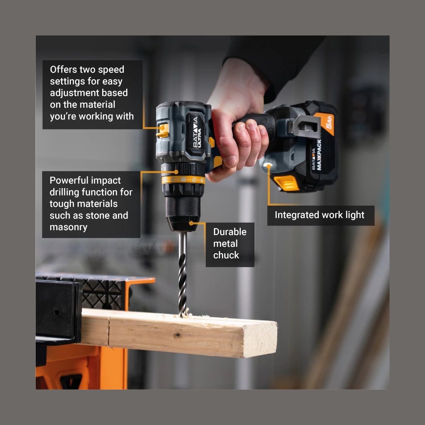Batavia B.v. 18V Cordless Brushless Combi Drill 70 Nm, Without Battery and Charger