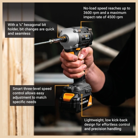 Batavia B.v. 18V Cordless Brushless Impact Driver 230 Nm, Without Battery and Charger