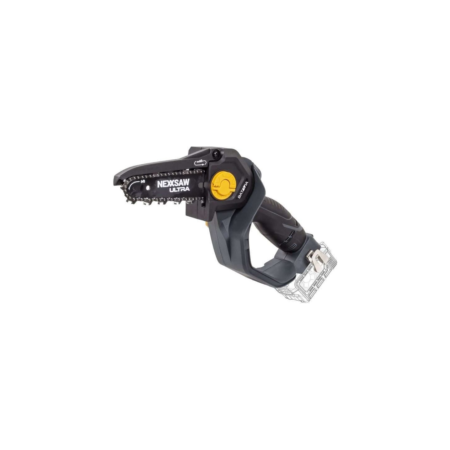 Batavia B.v. | 18V Nexxsaw Cordless Brushless One-Hand Chainsaw V3 Ultra, Without Battery and Charger | 17.78 cm | Chainsaw