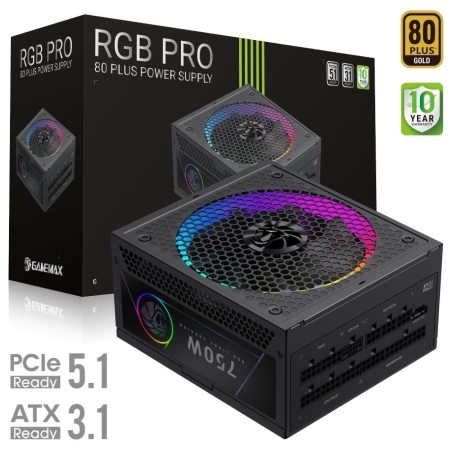 Gamemax PSU | RGB PRO 750G | 750 W | Gold | Full Modular