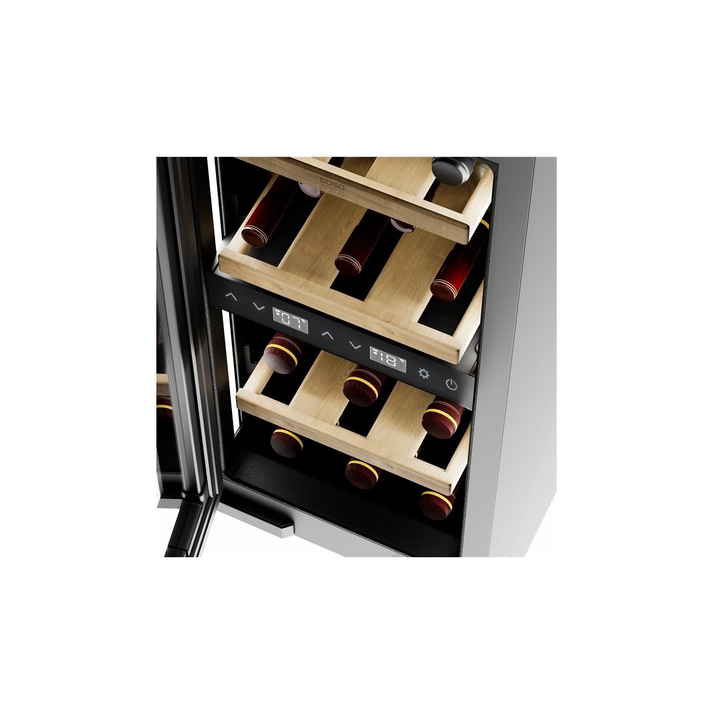 Caso Wine cooler | WineDeluxe WDU 18 | Energy efficiency class F | Built-in | Bottles capacity 18 | Black