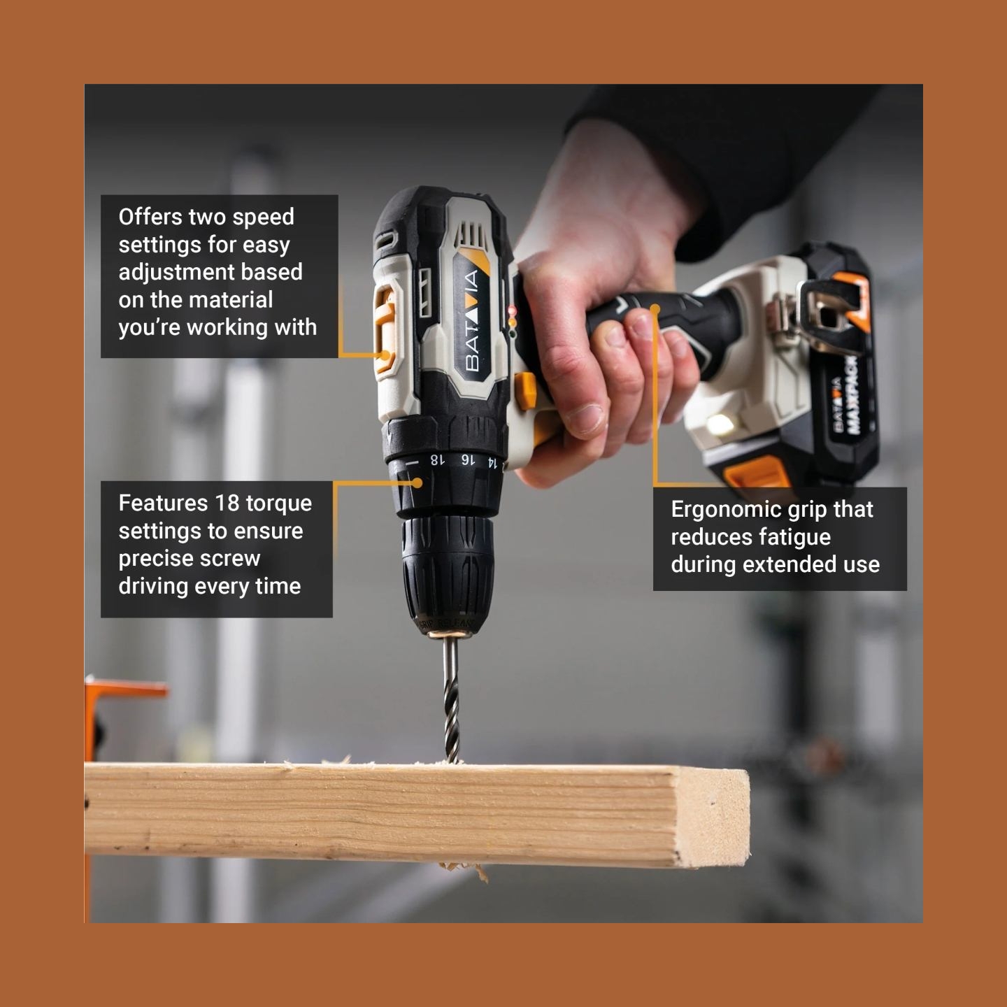 Batavia B.v. 18V Drill Driver - Without Battery and Charger in BMC