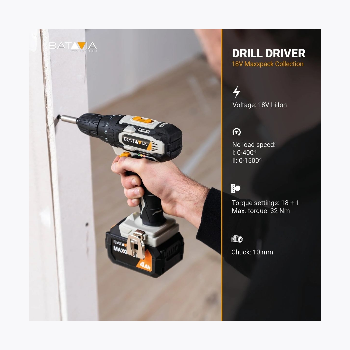 Batavia B.v. 18V Drill Driver - Without Battery and Charger in BMC
