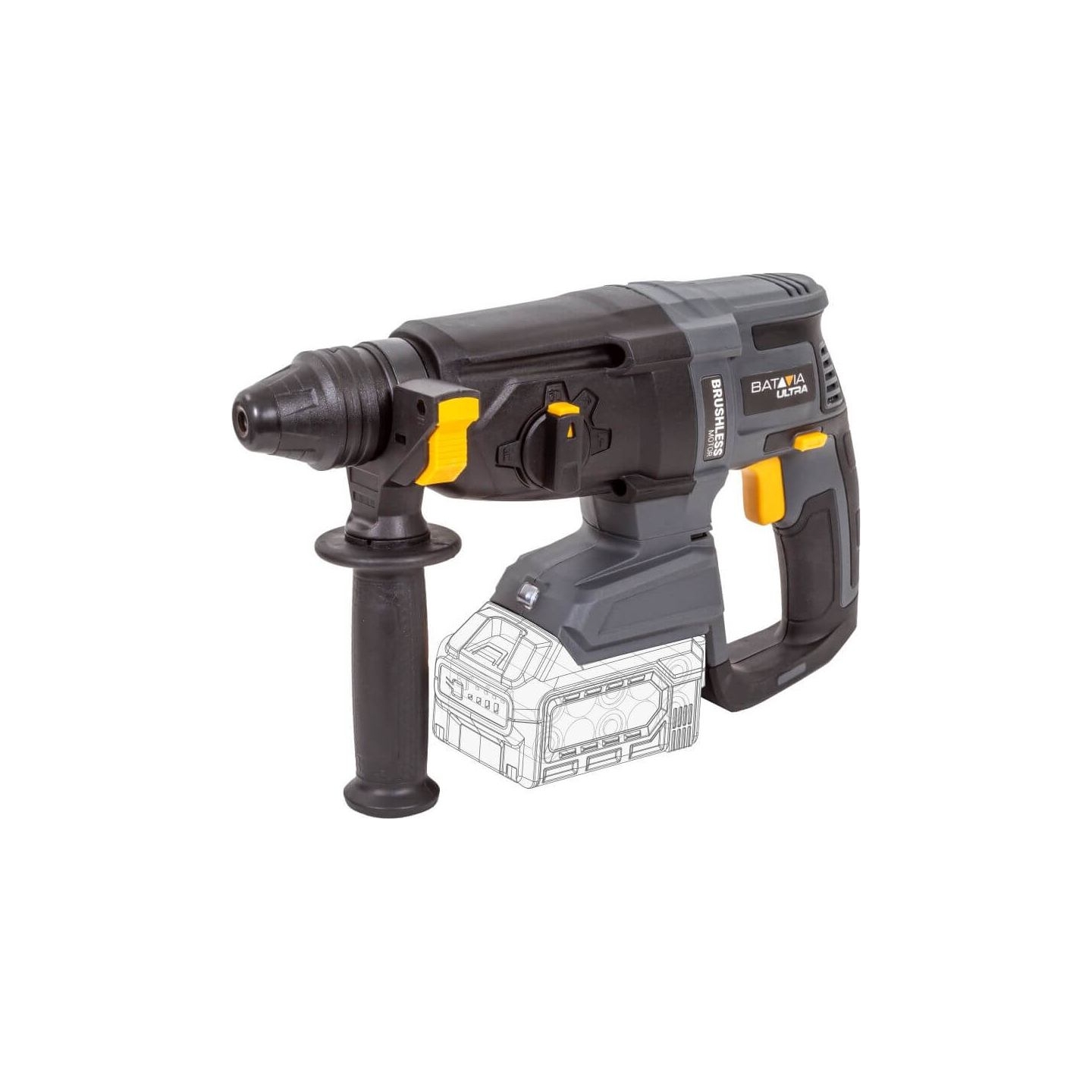 Batavia B.v. 18V Cordless Brushless Rotary Hammer SDS+, Without Battery and Charger in BMC