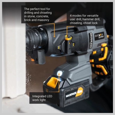 Batavia B.v. 18V Cordless Brushless Rotary Hammer SDS+, Without Battery and Charger in BMC