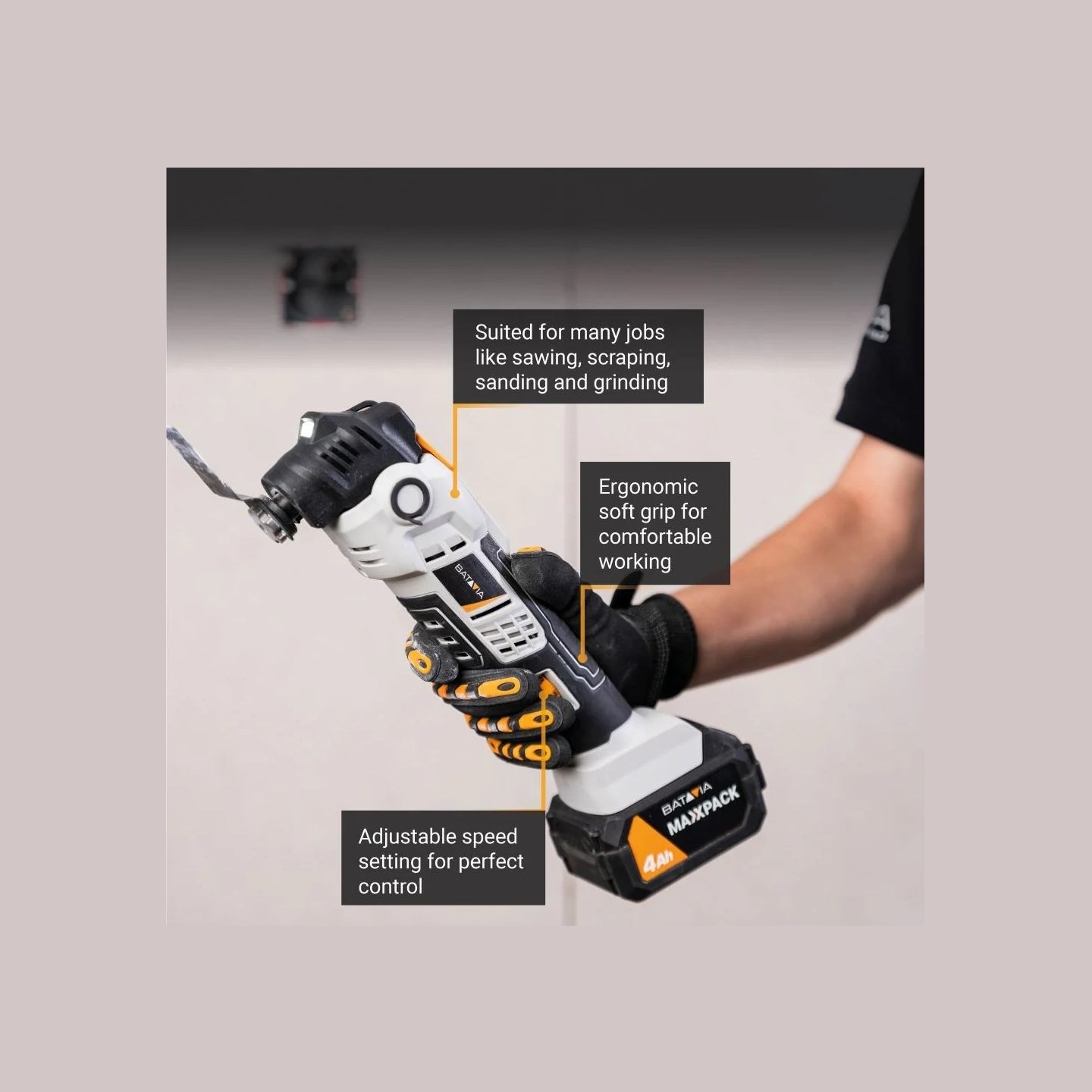 Batavia B.v. | 18V Cordless Anti-Vibration Multitool - Without Battery and Charger