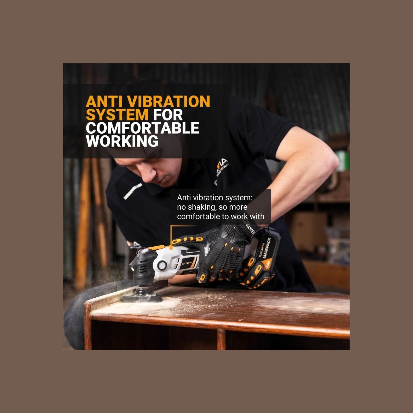 Batavia B.v. | 18V Cordless Anti-Vibration Multitool - Without Battery and Charger