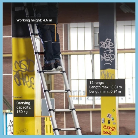 Batavia B.v. | Giraffe PRO Telescopic Ladder 3.81 m