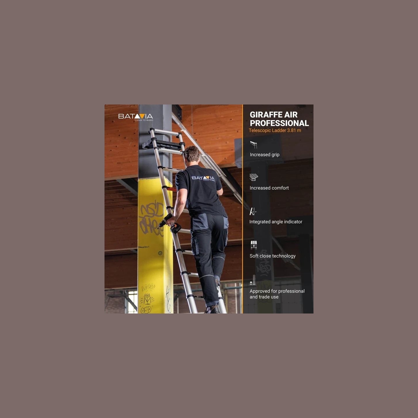 Batavia B.v. | Giraffe PRO Telescopic Ladder 3.81 m