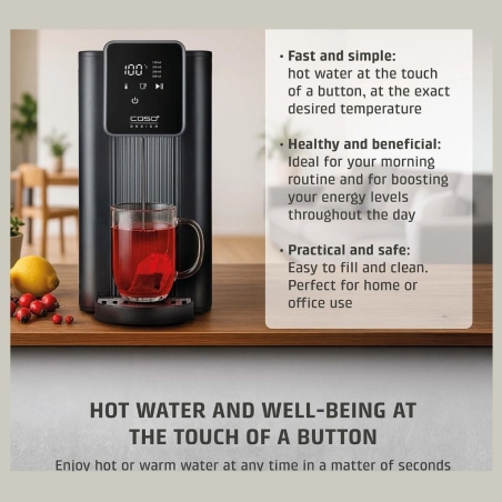 Caso Turbo Hot Water Dispenser | HW 616 | Water Dispenser | 2600 W | 2.5 L | Plastic/Stainless Steel | Black/Stainless Steel