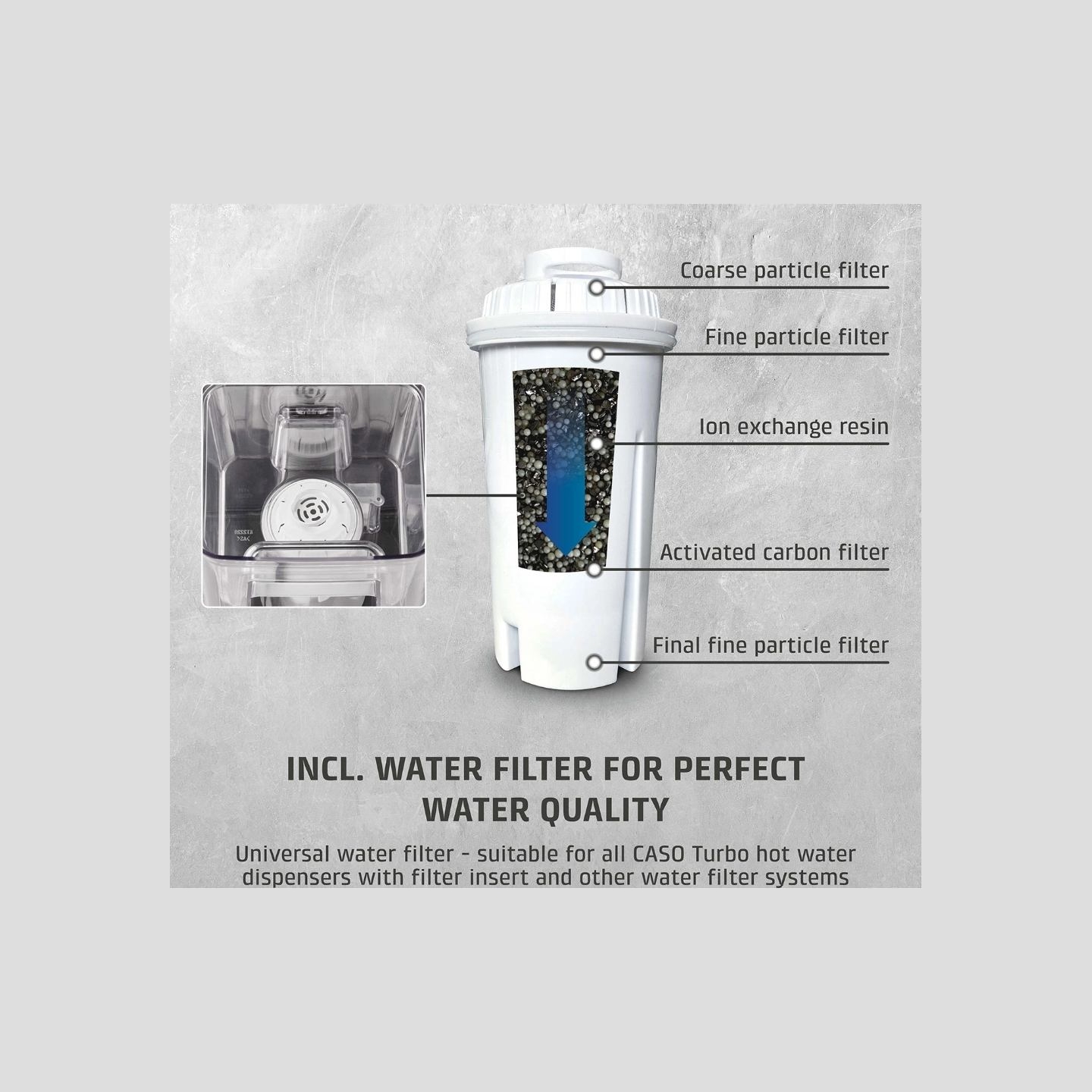Caso Turbo Hot Water Dispenser | HW 616 | Water Dispenser | 2600 W | 2.5 L | Plastic/Stainless Steel | Black/Stainless Steel
