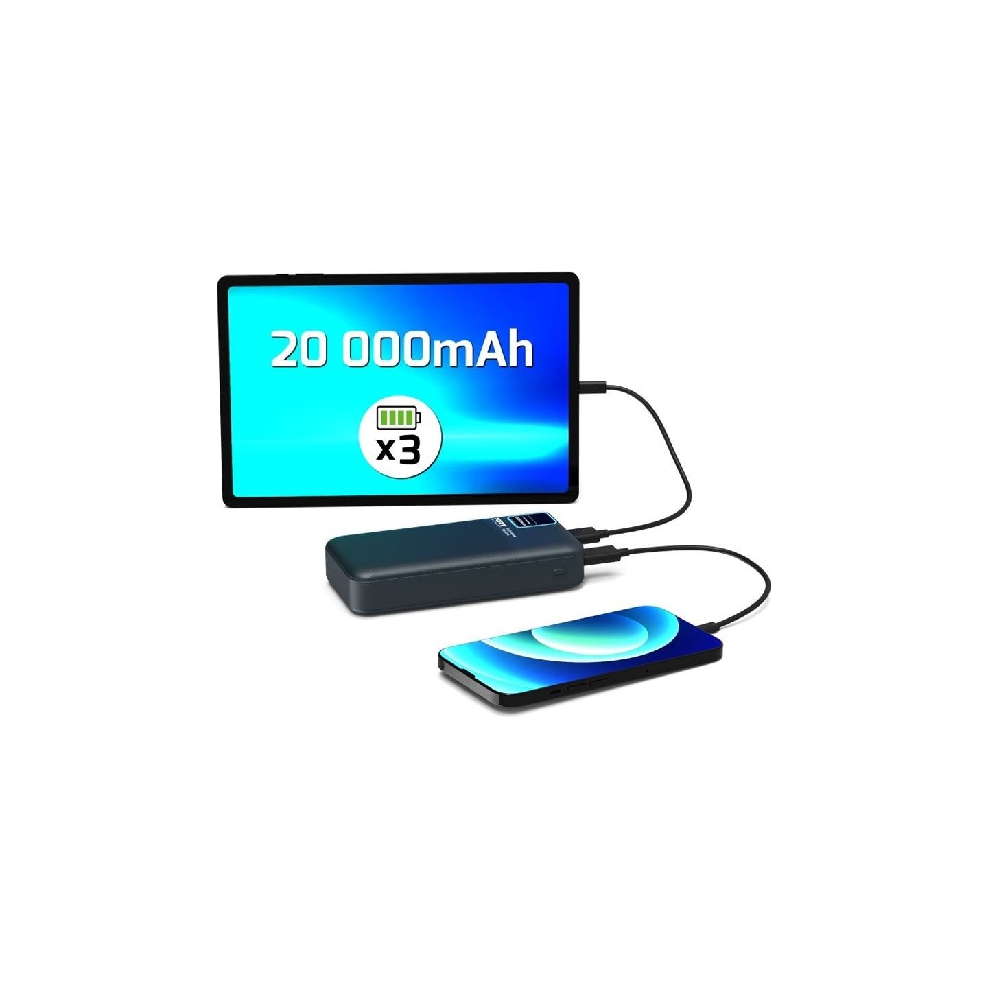 Port Connect External USB-C battery | 20000 mAh | Blue