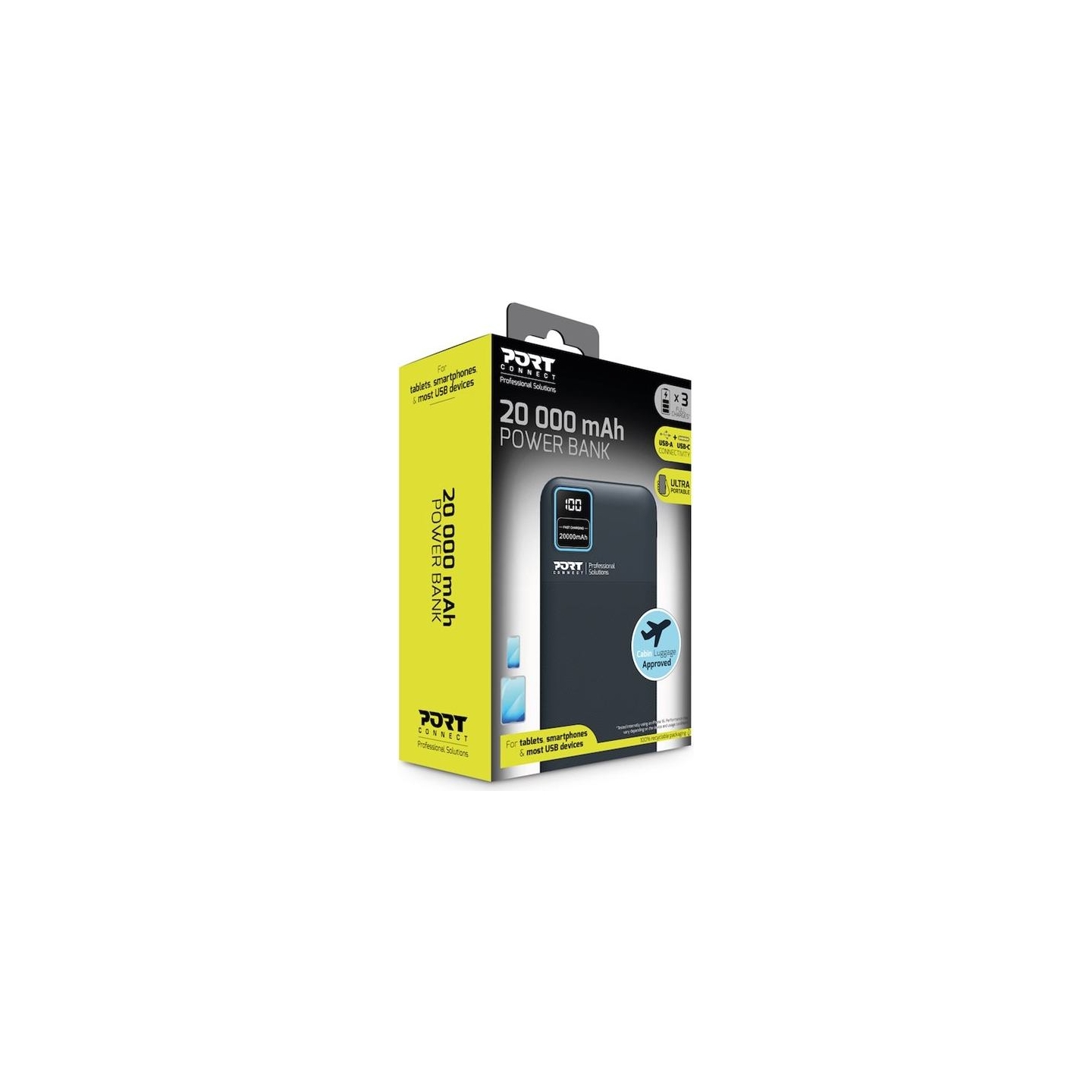 Port Connect External USB-C battery | 20000 mAh | Blue
