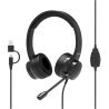 Port Connect | USB Comfortable Stereo Office Microphone Headset | Built-in microphone | Wired | Black