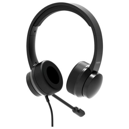 Port Connect | USB Comfortable Stereo Office Microphone Headset | Built-in microphone | Wired | Black